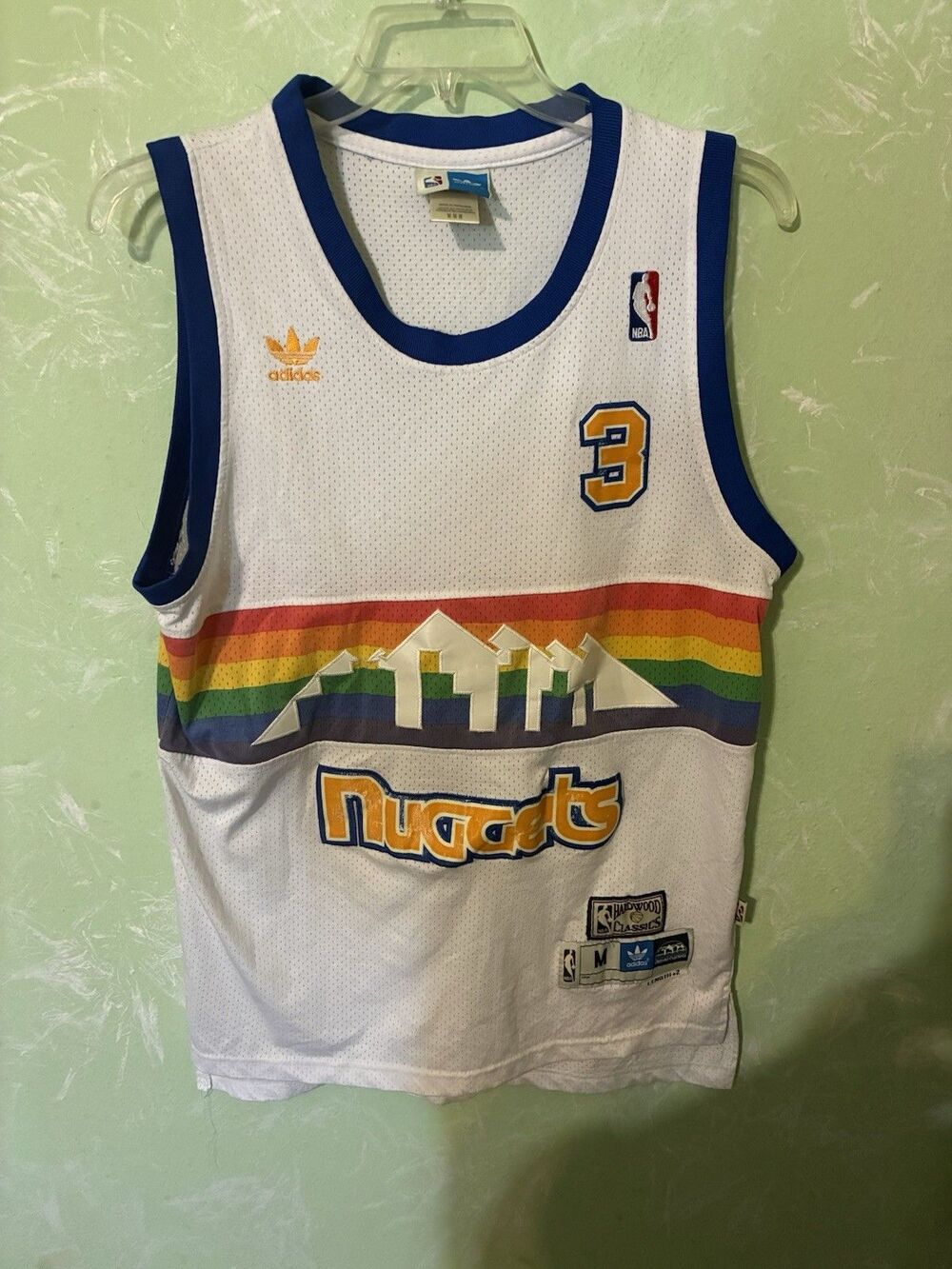 Denver Nuggets  #3 Allen Iverson Jersey Hardwood Classics ADIDAS Size Med
